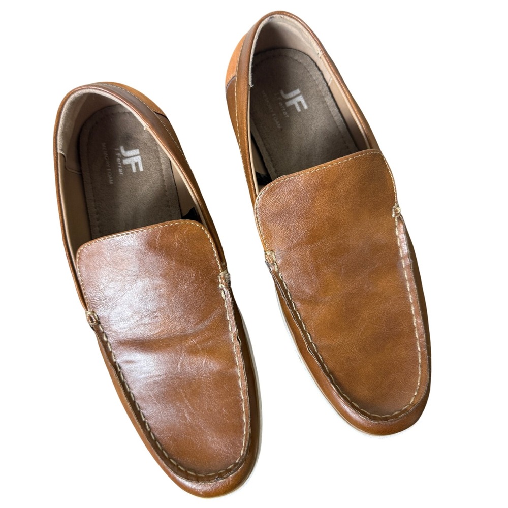 J. Ferrar JF Essex Loafers Mens 8.5M Cognac Brown Slip On Memory Foam Casual - Picture 2 of 9